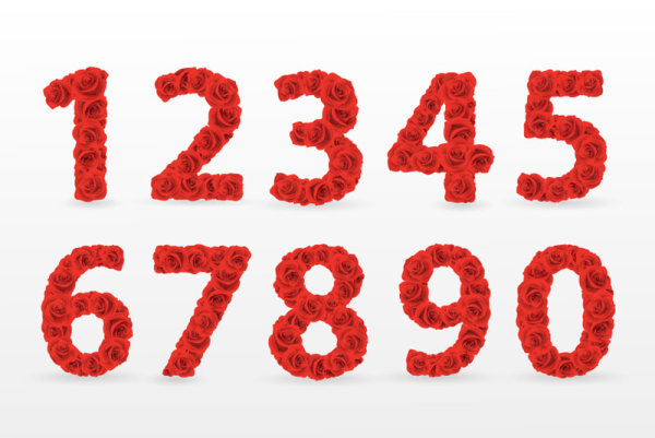 Flower font design 02 - vector material