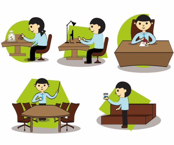 The cartoon office Daoshi Figure - Vector
