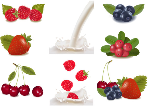 Fruit milk 02 - vector material