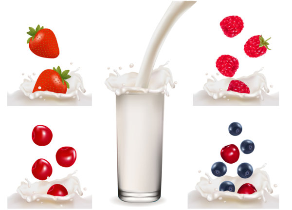 Fruit milk 03 - vector material