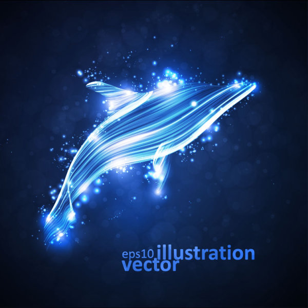 Colorful Dolphins 02 - vector material