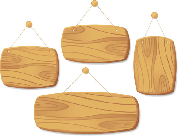 Exquisite wooden tag 04 - vector material