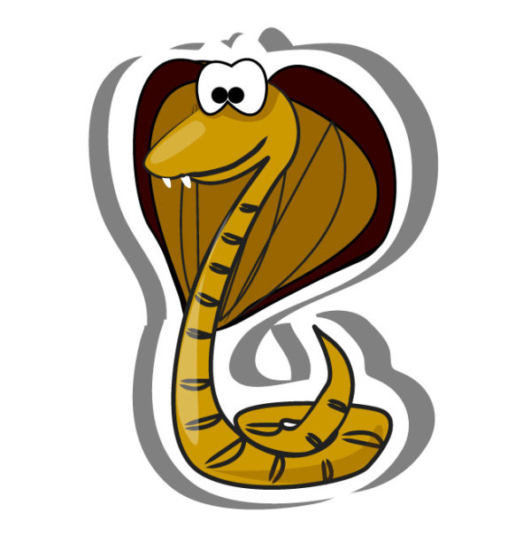 Hand-drawn cartoon snake 01 - vector material