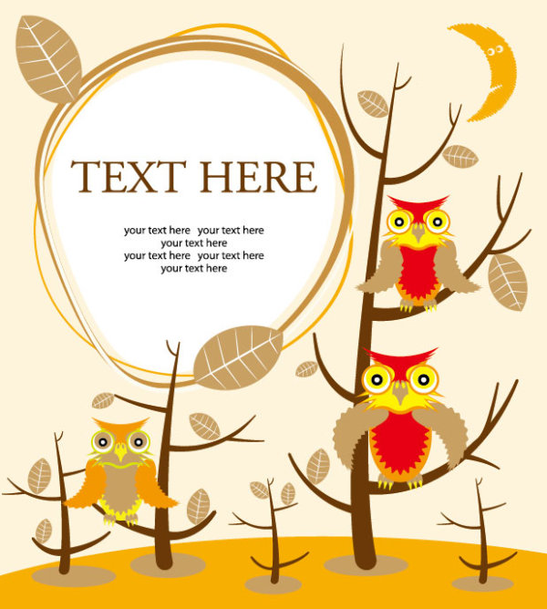 Cartoon illustration background 03 - vector material