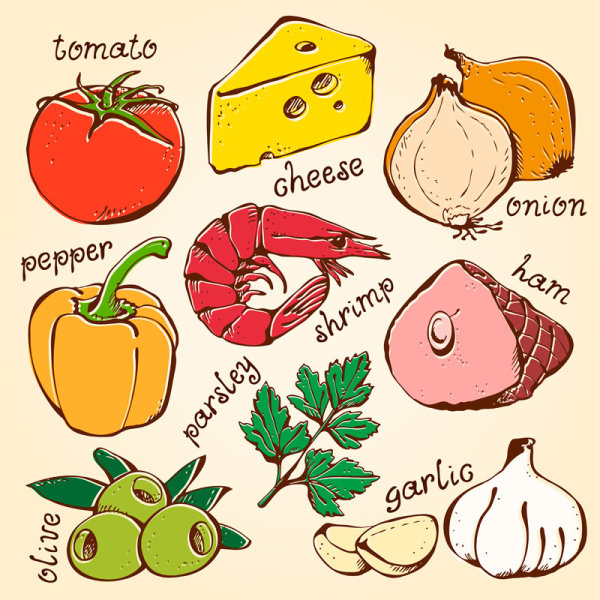 Artwork vegetables 01 - vector material