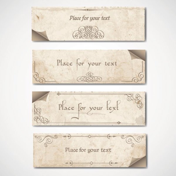 Beautifully banner template 02 - vector material