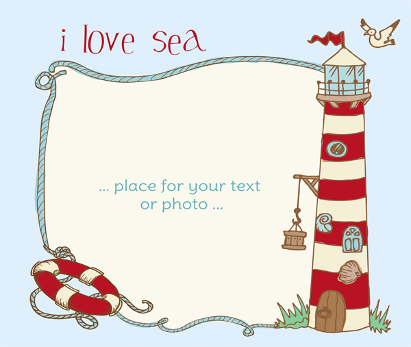 Summer beach holiday illustration style vector material -1