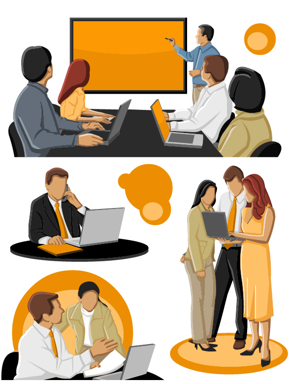 Cartoon Business people - vector material