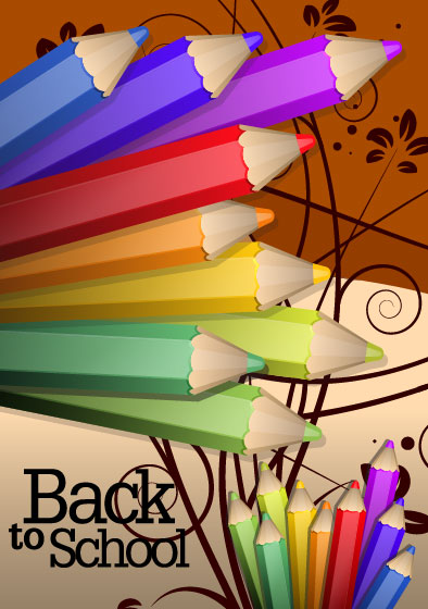 Colored pencil illustrations 04 - vector material