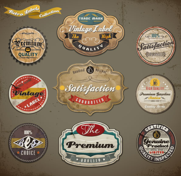 Retro label 01 - vector material