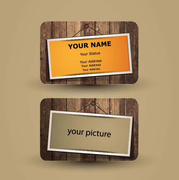 Vintage wooden card 01 - vector material