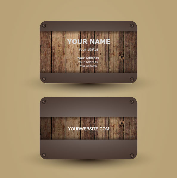 Vintage wooden card 02 - vector material