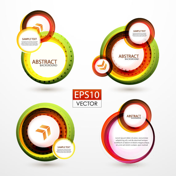 Colorful circle stickers 01 - vector material