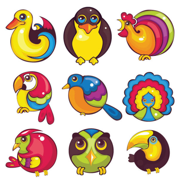 Cartoon icon 01 - vector material