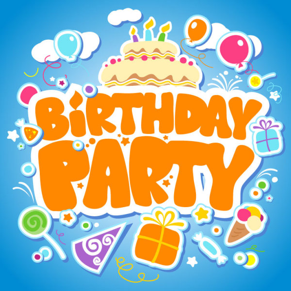 Cartoon birthday card 04 - vector material