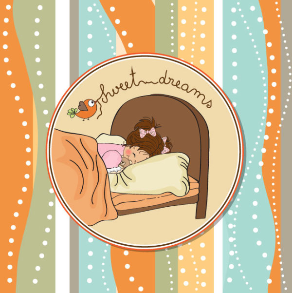 Hand-painted cartoon background 01 - vector material
