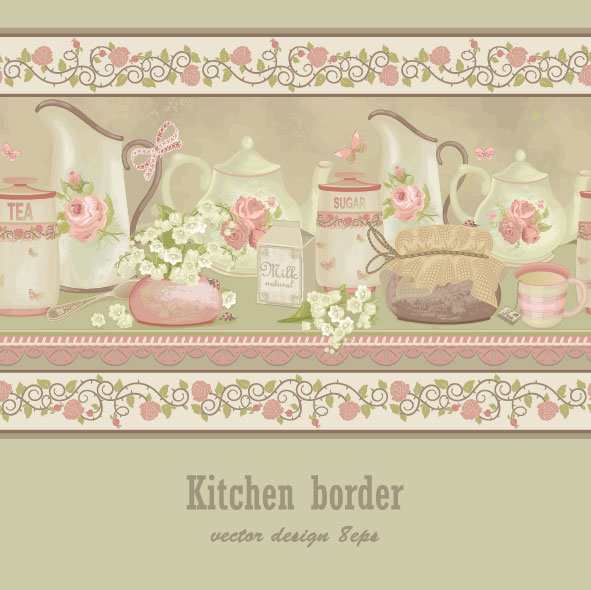 Exquisite tableware card 01 - vector material