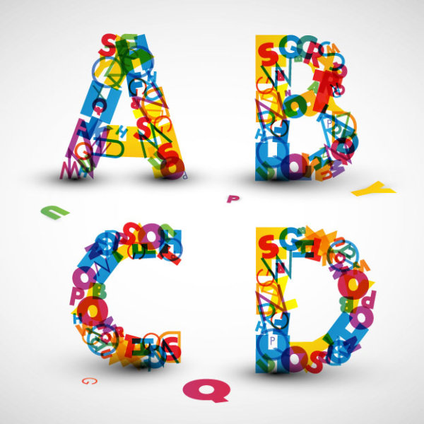 Creative Design 09 letters - vector material