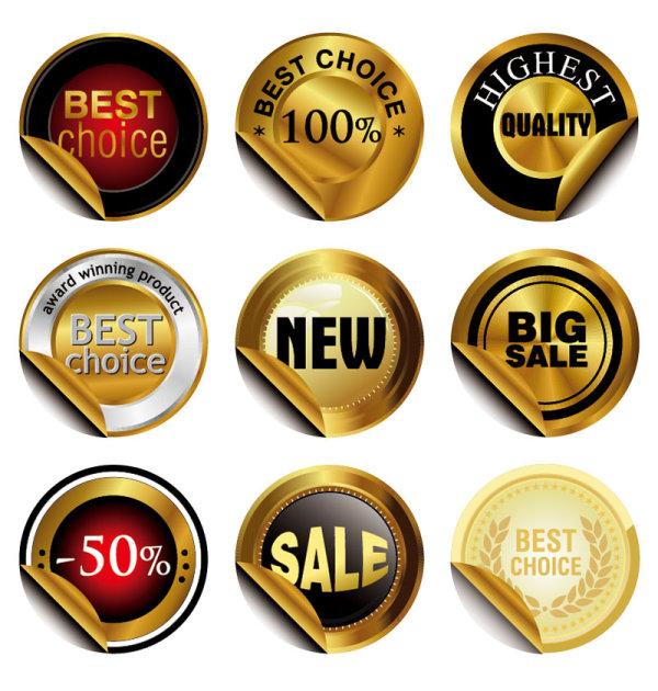 Classic Gold Label 02 - vector material
