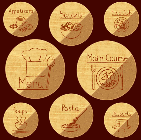 Retro hand-drawn label 05 - vector material