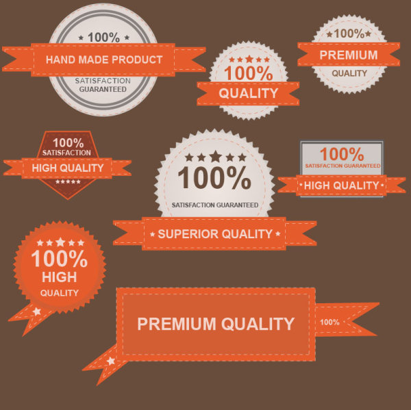 Classics label stickers 03 - vector material