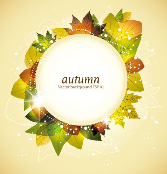 Fine leaf card 02 - vector material