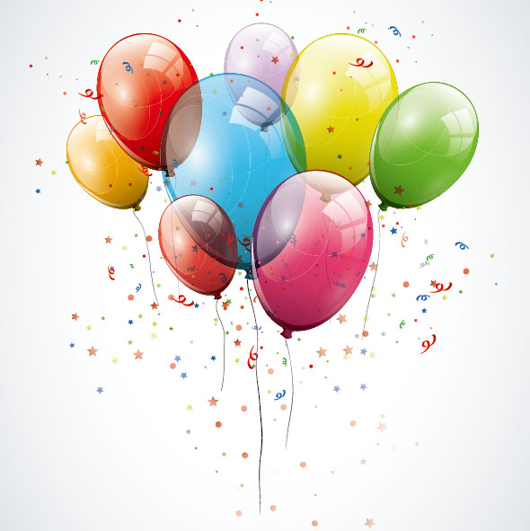 Balloons card 01 - vector material