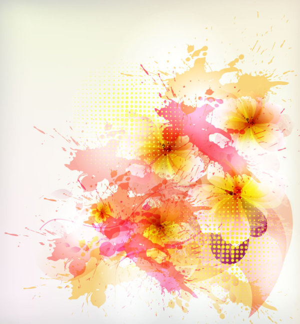 Beautiful flowers background 01 - vector material