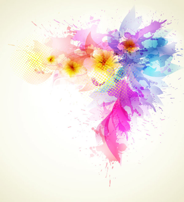 Beautiful flowers background 02 - vector material