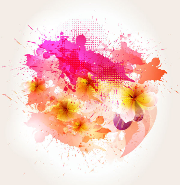 Beautiful flowers background 03 - vector material