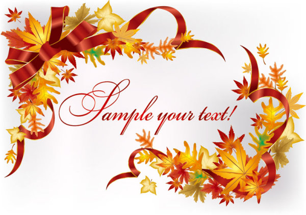 Fine leaf card 02 - vector material