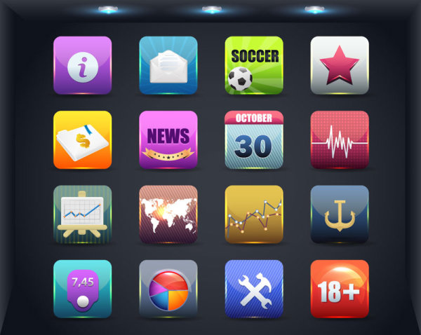 Web icon button 01 - vector material