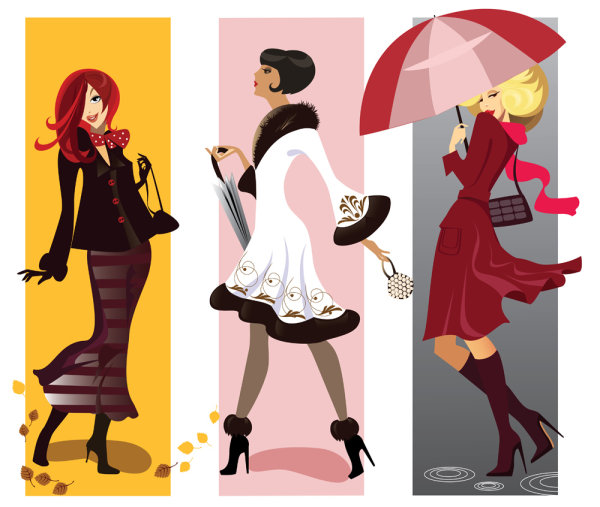 Fashion girl illustrator 01 - vector material