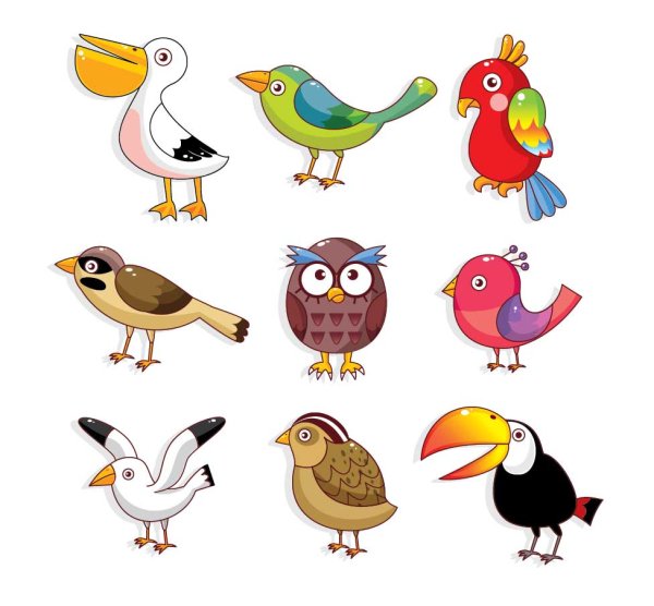 Cute cartoon bird 01 - vector material