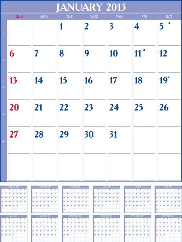 2013 Creative Calendar 03 - vector material