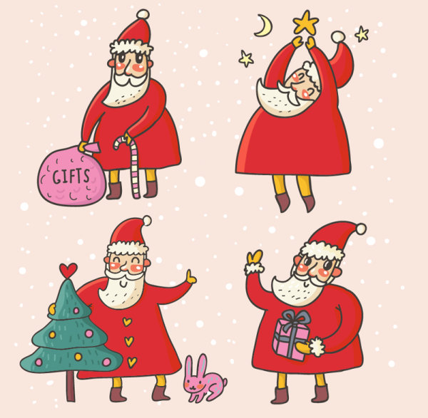 Cartoon Christmas card 02 - vector material