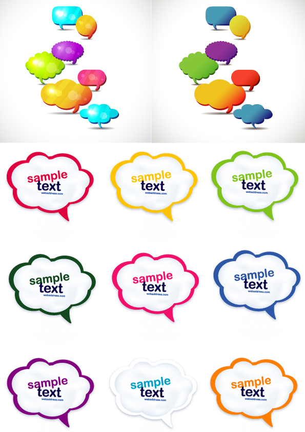 Variety of cute cartoon vector dialog