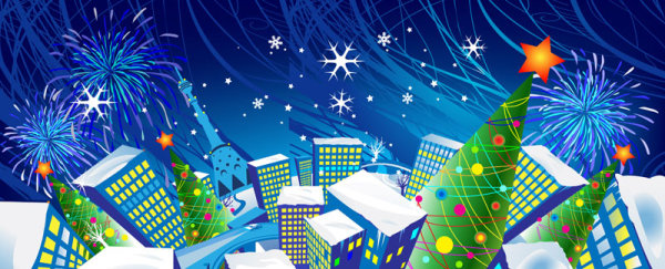 Cartoon Christmas banner 01 - vector material