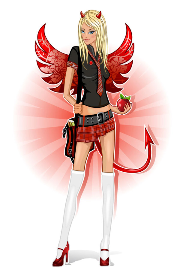 Cartoon beauty vector material