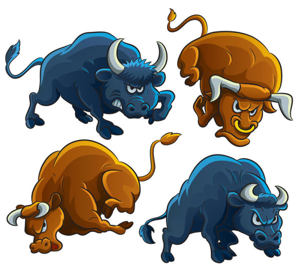 Raging Bull background 03 - vector material