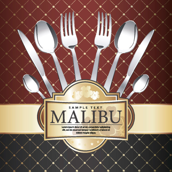 Continental menu template 09 - vector material