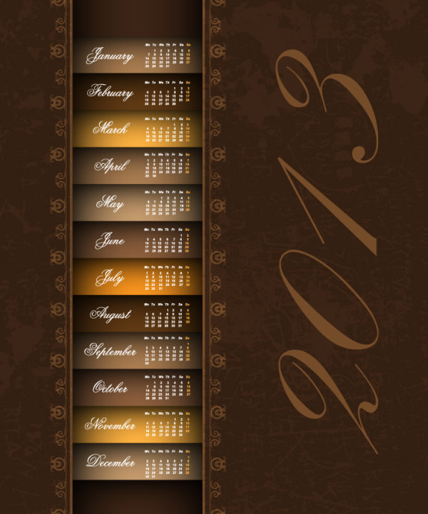 2013 Calendar Design 02 - vector material
