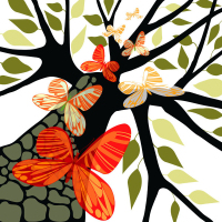 Fine branches silhouette 03 - vector material
