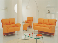 European leather sofa combination of 3D model