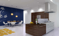 3D models of fashion minimalist style restaurant