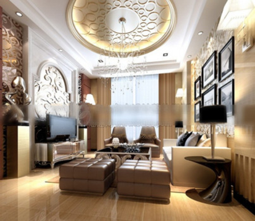 European design living room 3d model