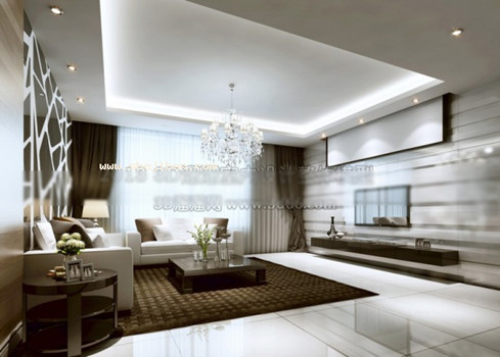 3d model of understated luxury living room