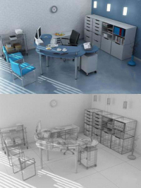Personality minimalist office decoration 3D model
