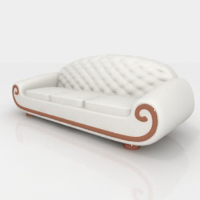 White leather people sofa 3D model