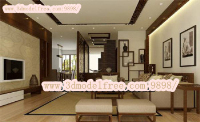 Minimalist the Chinese modern living room 3D model